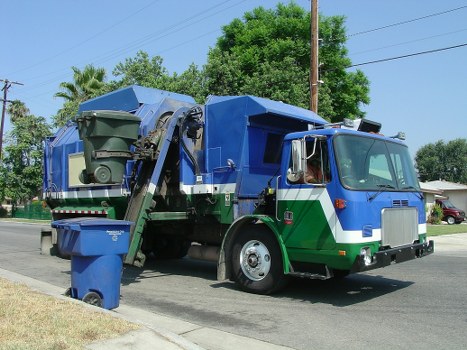 Construction site with builders waste being cleared